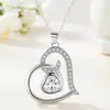 Collar de corazón eterno de amor transfronterizo europeo y americano con doce piedras de nacimiento y colgante de corazón de circonita microincrustado para mujer, regalo del Día de la Madre