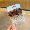 Paquete de 6 Scrunchies de Satén Versátiles Gomas Básicas para el Cabello Bandas para el Cabello Estilo Japonés Accesorios para el Cabello Esponjosos