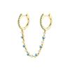 Venta caliente transfronteriza: pendientes de plata s925 con aguja de una pieza con incrustaciones de diamantes, cadena para la oreja, doble aro, hebilla para la oreja, pendientes de moda para mujer.