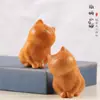 Decoração de cabeça de gatinho fofo e mimado em sândalo maciço Artesanato em madeira Decoração de mesa de escritório Decoração atacado