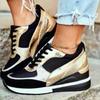 Comércio Exterior Tamanho Grande Inclinação com Sapatos Esportivos Casuais Femininos Outono 2023 Novo Sapatos Esportivos com Solado Grosso e Lantejoulas