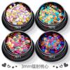 3mm coração de pêssego amor em forma de coração ultra-fino unhas lantejoulas flash em forma de coração patch adesivos de unhas de alto flash diamante pó brilhante