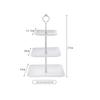 Plato de frutas de 3 niveles estilo europeo soporte para pastel de bodas decoración de mesa de postres para té de la tarde plato de frutas secas de plástico plato para pastel con borde dorado