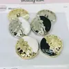 Botones metálicos de alta gama cóncavos y convexos irregulares superficie media Epoxy hebilla decorativa semicircular de moda hebilla para suéter abrigo