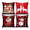 Nueva funda de almohada navideña de lino con estampado de árbol de Navidad, funda de cojín transfronteriza para el hogar, funda de almohada para sofá de sala de estar
