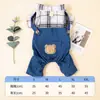 Ropa Transfronteriza para Perros Otoño e Invierno Estilo Delgado Teddy Bichón Bulldog Francés Correa-Arnés para Mascotas Ropa de Cuatro Patas Overoles para Perros Pequeños