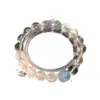 Pulseira de Água-Marinha Natural e Cristal Branco para Mulheres, Estilo Popular, Alta Qualidade, Simples e Fashion, Presente para Melhores Amigas, Atacado
