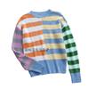Cross-border Amazon Novo Listrado Solto Cross-border Mulheres Crewneck Pullover Malhas Mulheres Costura Europeia e Americana Suéter Mulheres
