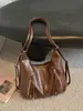 Bolsa Retro Maillard Feminina 2026 Nova Bolsa de Outono para o Trabalho Bolsa de Ombro de Grande Capacidade Mochila Transversal Versátil