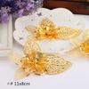 Piezas de Flores de Metal, Hojas de Flores, Bolas Huecas en Forma de Trompeta, Abanicos, Horquillas para el Cabello de Doble Ala, Accesorios para el Cabello de Estilo Antiguo para Bricolaje, Materiales Decorativos