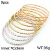 Joias de Aço Inoxidável Pulseira Empilhável Torcida Moderna Padrão Torcido de Aço Titânio Moda Acessório de Pulseira Diâmetro Interno 68*3mm