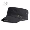 Chapéus Masculinos Fashionáveis Estilo Coreano com Topo Plano Atacado Primavera e Verão Algodão Puro de Alta Qualidade Proteção Solar Bonés de Beisebol Chapéus Militares para Mulheres