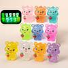 Oso de Fresa Luminoso Joyería DIY Creativo Lindo Grano Bolsa Ciega Accesorios de Resina Llavero Colgante Adornos Pequeños para Coche