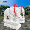 Escultura en Piedra Par de Elefantes Adornos Domésticos de Mármol Blanco Elefante de Piedra Roja Atardecer