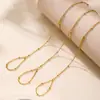 Rueda de la fortuna nueva cadena de dedos de cuentas pequeñas simples anillo cadena de acero inoxidable chapado en oro para mujer joyería de moda personalizada venta al por mayor