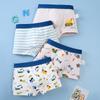 Cuecas Infantis Transfronteiriças, Boxer Briefs 100% Algodão com Desenhos Animados, Roupa Íntima Infantil de Algodão Puro para Meninos, Boxer Briefs de Algodão para Adolescentes