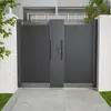 Puerta de Patio de Hierro Forjado, Puerta Doble de Aleación de Aluminio para Villa, Puerta Eléctrica de Acero Inoxidable y Aluminio para Exteriores, Puerta de Patio Rural
