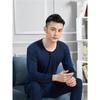 Pijama Grueso Conjunto Íntimo Ropa de Otoño Cuello Alto Hombres Mayores y Ancianos Pelo Caliente Pantalones Cálidos de Invierno Otoño Hombres Forro de Felpa Mediano