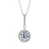 Collar de Plata de Ley S925 con Colgante Redondo de Copo de Nieve Plateado con Platino, Moissanita, para Mujer, Cadena de Clavícula de Moda, Joyería al por Mayor