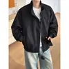 Chaqueta casual funcional deconstruida para hombre, chaqueta deportiva de otoño para exteriores a prueba de tres elementos con cuello alto, cortavientos moderno de corte holgado