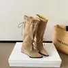 Botas de Moda Retro Estilo Chica Picante con Cordones Ajustables y Punta Aguda 2026 Otoño/Invierno Nueva Llegada Tacón Grueso Hasta la Rodilla Mujer