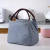 [Bolsa para el almuerzo] 1 pieza Bolsa térmica para el almuerzo a rayas para trabajadores de oficina y estudiantes, Bolso para empaque y almacenamiento de alimentos, Bolsa para el almuerzo de picnic de oficina