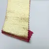 Tecido stretch em quatro direções com estamparia em foil dourado full-print, listrado de alta elasticidade, material de vestido de palco macio e brilhante
