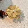 Anillos de Acero Inoxidable de Moda Europea y Americana, Anillos Estilo Vintage de Flor Hueca para Mujer, Anillos de Acero de Titanio Oro 18K, Anillos Transfronterizos