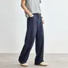 Pantalones Casuales de Pierna Ancha para Hombre de Verano 2026, Elegantes Pantalones Rectos de Corte Holgado para Ir al Trabajo, Azul Marino, En Stock