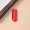 Accesorios para Joyería de Aleación con Goteo de Aceite DIY Llavero Rojo Pulsera Colgante con Texto de Bendición Placa de Palabra Inspiradora de Buena Suerte