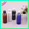 Botella blanca de tapa de rosca, 80 ml, transparente, con una tapa estándar negra; Botella de cebo marrón de 80 ml; botella dispensadora de loción
