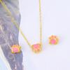Colgante de Garra Sha Jin Meng de Vietnam para Mujer, Colgante de Garra de Gato Rosa Chapado en Oro Cobre, Cadena de Collar, Joyería al por Mayor