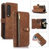 Funda de cremallera retro fantasía para pantalla plegable Z FOLD5, funda protectora, nueve ranuras para tarjetas, funda de cuero para Flip5