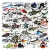 60 pegatinas de graffiti de helicóptero armado de dibujos animados, pegatinas impermeables decorativas para equipaje, guitarra, computadora, patineta, vaso de agua