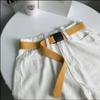 Cinturón de Lona para Mujer, Cinturón Versátil con Hebilla de Plástico Lisa, Cinturón de Color Sólido para Pantalones Casuales de Estudiante, Venta Caliente Transfronteriza del Fabricante
