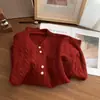 Casaco Cardigan de Tricô Estilo Preguiçoso Outono Inverno Artístico Retrô Torcido Alta Qualidade Estilo Coreano Estilo Gentil Botão Dourado para Mulheres