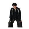 Suéter cárdigan de retazos a rayas retro para hombre, otoño invierno, holgado, casual, estilo universitario, chaqueta de punto para niños, nuevo
