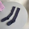 Otoño e invierno Nuevos calcetines de punto con costuras de color liso de pelo alto para pantorrilla calcetines de jefe de Corea del Sur dulces calcetines de rodilla combinan con todo