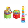 Vasos Apilables de Colores Transfronterizos para Niños, Reconocimiento de Colores, Barco Apilable, Juguete Educativo Acuático para Bebés, para Usar Manos y Mente