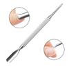 Pinzas para cutícula de uñas de punto de fábrica, empujador de acero de doble cabeza, tijeras para cutícula con púas de reparación, herramienta de pinzas de manicura y belleza para quitar uñas