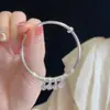Etiqueta de tirar y empujar Pulsera de Plata Feliz Ping An Pulsera para Mujer Pulsera de Plata Diseño de Nicho Sentido del Diseño Regalo de San Valentín para Novia