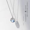 Collar de lágrima de sirena chapado en plata s925 femenino coreano sirena espuma cadena clavícula estudiante japonés y coreano simple creativo fresco