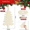Recorte Navideño de Madera en Blanco sin Terminar Adorno Etiqueta para Árbol de Navidad DIY con Base de Cuerda Manualidades para el Hogar