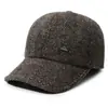 Estilo Nuevo de Invierno para Hombres de Mediana Edad y Mayores, con Forro de Terciopelo Grueso, Resistente al Frío, Gorra de Béisbol, Protección para los Oídos al Aire Libre, Gorra Cálida de Pico de Pato, Gorro de Algodón a Prueba de Viento