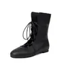Comercio Exterior Primavera y Otoño 202440 Suministro Botas Martins Botines Fabricantes 48 Con Cordones Nuevas Tallas Grandes Botas Planas Negro Rojo