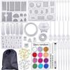 Conjunto de Ferramentas de Resina de Cristal DIY de 83 Peças Combinação de Molde de Silicone para Pulseira Pingente Joia com Brocas