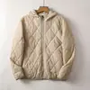 Nicho Japonês~Acolchoado de Diamante + Enchimento de Mistura de Seda Estilo Novo de Inverno Jaqueta Casual de Algodão com Capuz Unissex Roupas de Algodão
