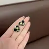 Pendientes de Corazón Tulipán con Goteo de Aceite, Estilo Francés, Suaves, Dulces, Frescos, Modernos y Elegantes, Lujo Ligero, Pendientes Retro Asimétricos