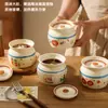 Nova Panela de Cerâmica Estilo Chinês para Ensopado, Tigela à Prova d'Água para Ensopado e Sopa, Panela de Ensopado Doméstica para Uma Pessoa com Tampa, Tigela para Ovos no Vapor