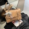 Bolso de mano vintage de gran capacidad estilo academia para mujer, primavera 2025, nuevo estilo coreano, mochila de color sólido, bolso de mensajero texturizado